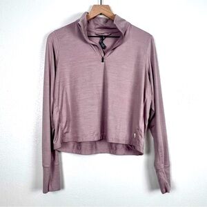 Vuori Light Pink Quarter Zip Cropped Top